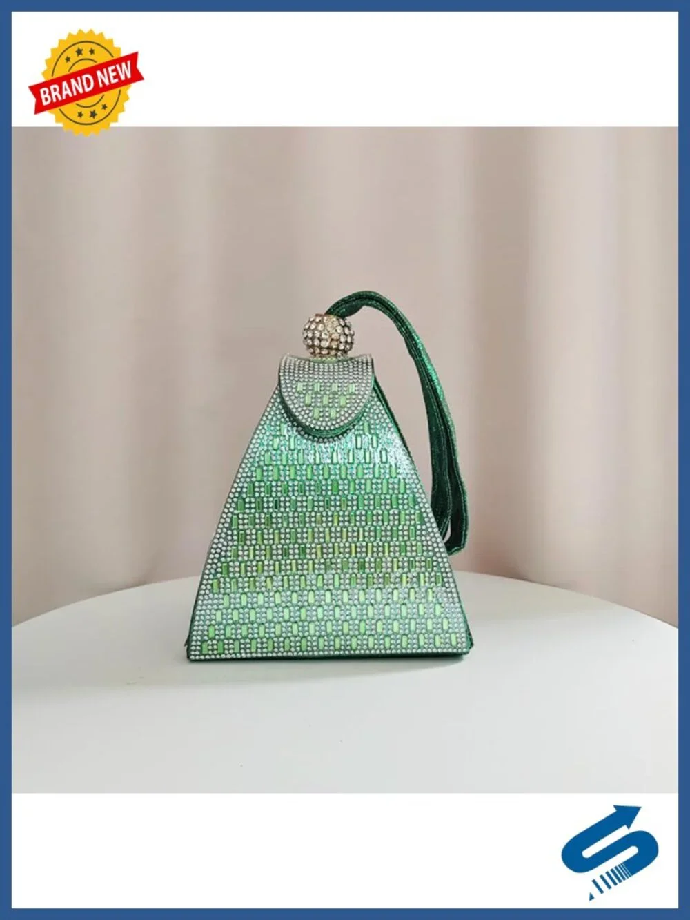 Pyramid Rhinestone Evening Clutch Bag for Party Cocktail & Wedding